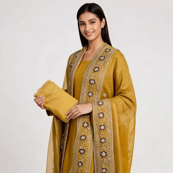 Mustard_Premium_Jacquard_Unstitched_Suit_Set_For_Women