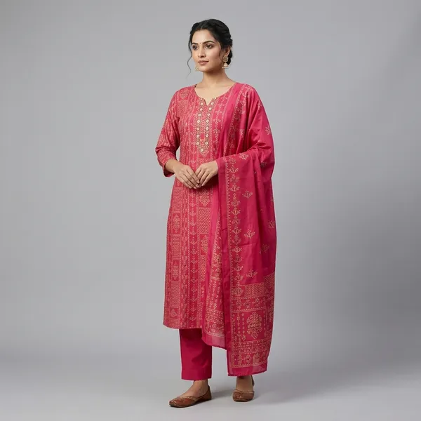 Maroon_Premium_Silk_Unstitched_Suit_Set_For_Women