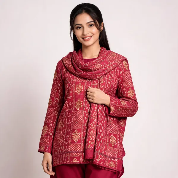 Maroon_Premium_Silk_Unstitched_Suit_Set_For_Women