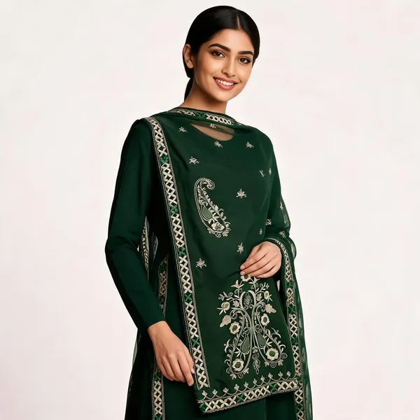 Green_Premium_Georgette_Unstitched_Suit_Set_For_Women