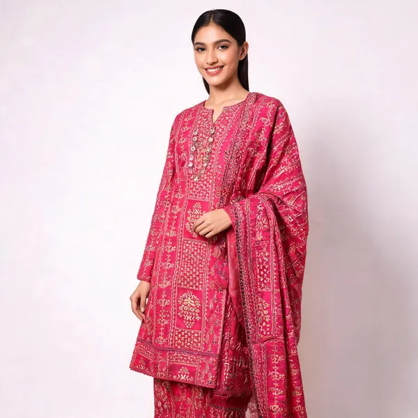 Maroon_Premium_Silk_Unstitched_Suit_Set_For_Women