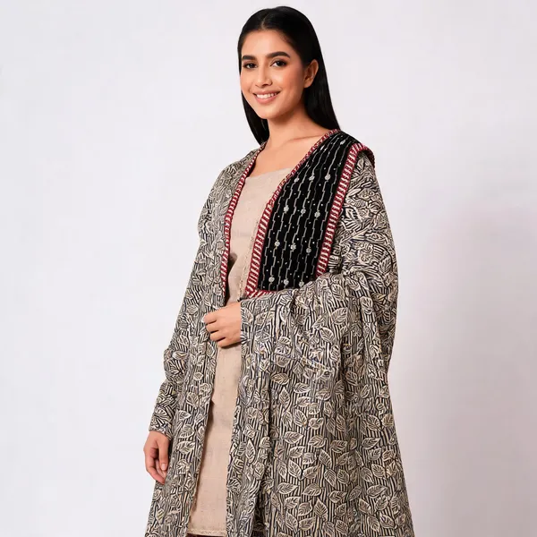 Beige_Premium_Linen_Unstitched_Suit_Set_For_Women