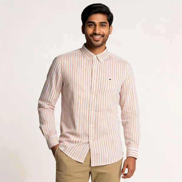 Peach_Striped_Full_Sleeve_Shirt_For_Men