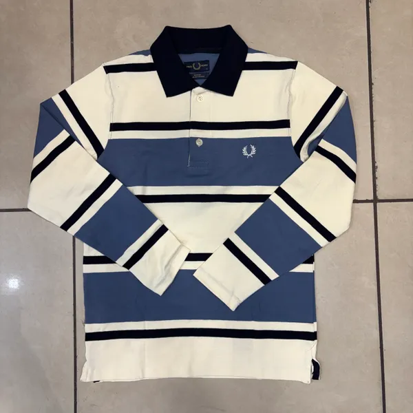 Blue_Striped_Long_Sleeve_Polo_T_Shirt_For_Men