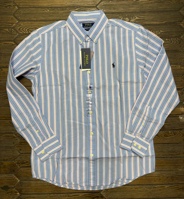 Blue_Striped_Button_Down_Shirt_For_Men
