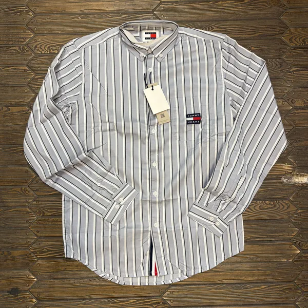 Grey_Striped_Button_Down_Shirt_For_Men
