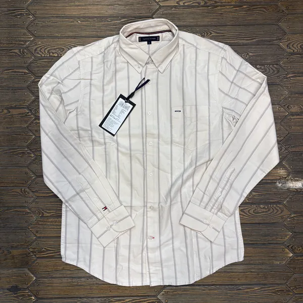Cream_Striped_Regular_Fit_Shirt_For_Men