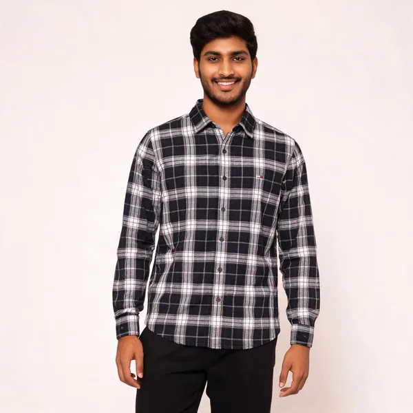 Black_Plaid_Casual_Shirt_For_Men