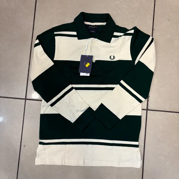 Bottle_Green_Colourblock_Long_Sleeve_Polo_Shirt_For_Men