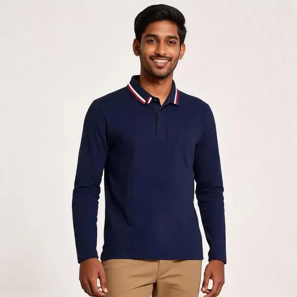 Navy_Long_Sleeve_Polo_T_Shirt_For_Men