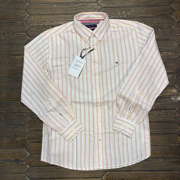 Peach_Vertical_Striped_Button_Down_Shirt_For_Men