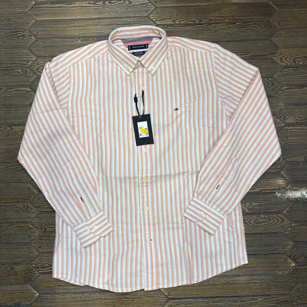 Peach_Striped_Full_Sleeve_Shirt_For_Men