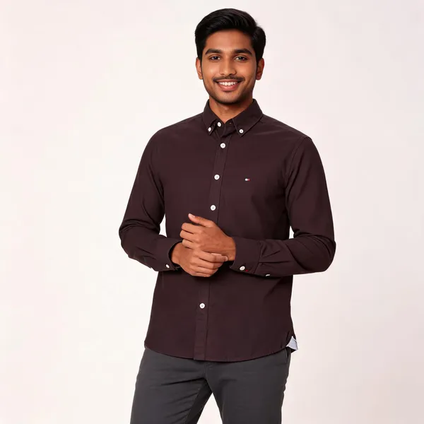 Brown_Button_Down_Casual_Shirt_For_Men