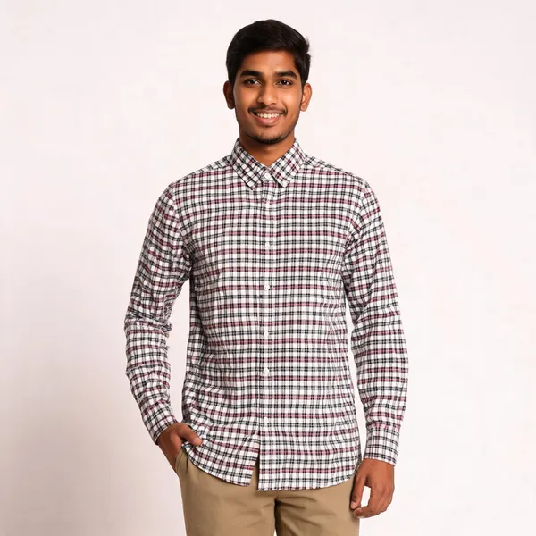 Multicolour_Plaid_Casual_Shirt_For_Men