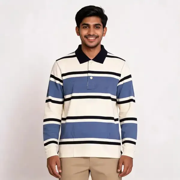 Blue_Striped_Long_Sleeve_Polo_T_Shirt_For_Men