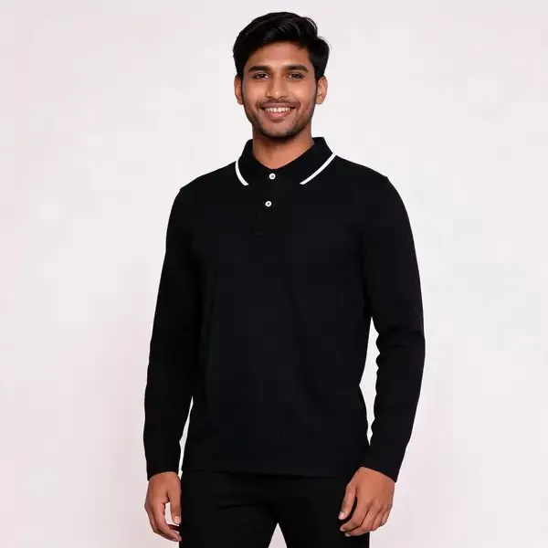 Black_Long_Sleeve_Polo_Shirt_For_Men
