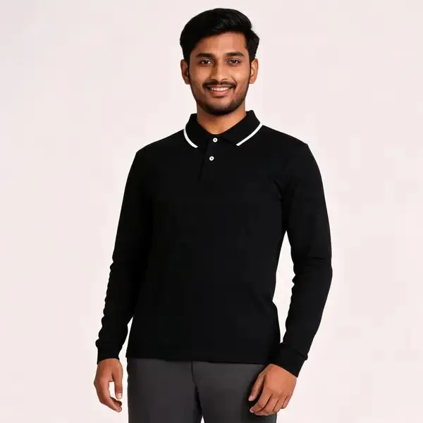 Black_Long_Sleeve_Polo_Shirt_For_Men
