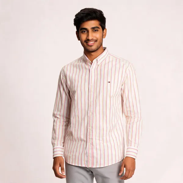 Peach_Vertical_Striped_Button_Down_Shirt_For_Men