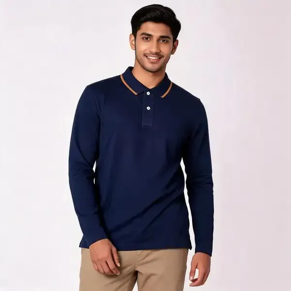 Navy_Long_Sleeve_Polo_T_Shirt_For_Men