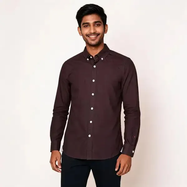 Brown_Button_Down_Casual_Shirt_For_Men