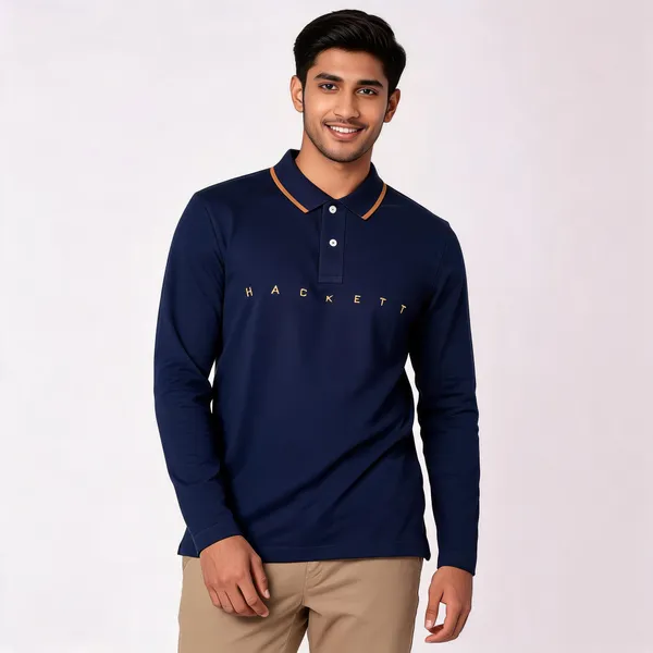 Navy_Long_Sleeve_Polo_Shirt_For_Men