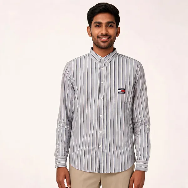 Grey_Striped_Button_Down_Shirt_For_Men