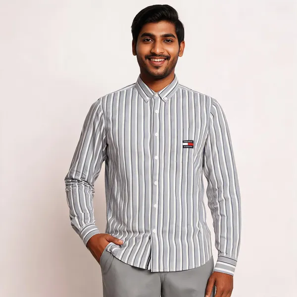 Grey_Striped_Button_Down_Shirt_For_Men