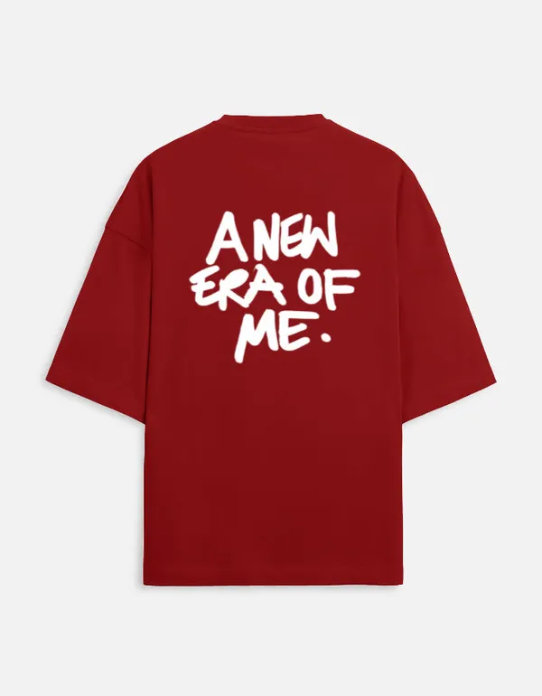 Red_90%Cotton_10%_Poly_Oversized_T-Shirt_For_Unisex