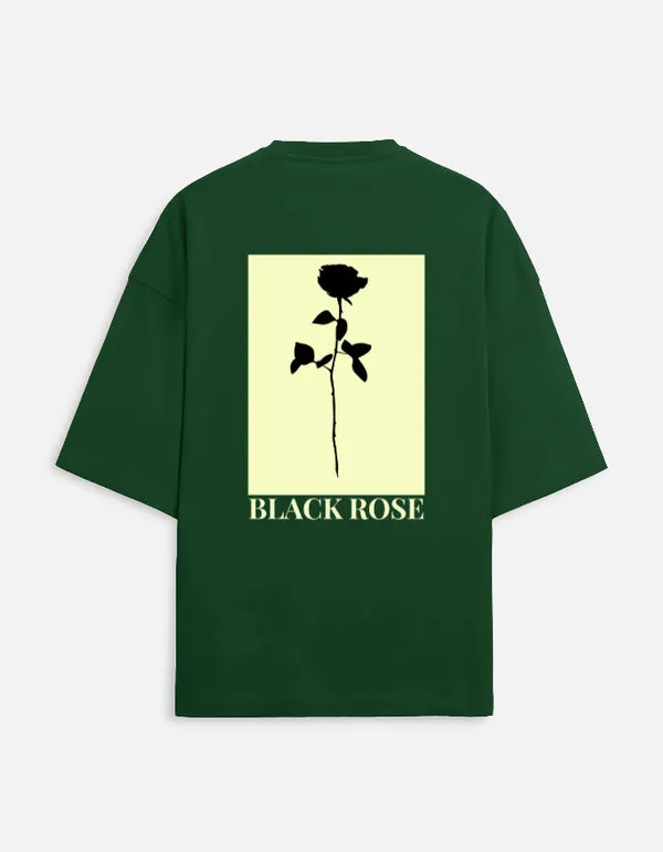 Bottle_Green_90%Cotton_10%_Poly_Oversized_T-Shirt_For_Unisex