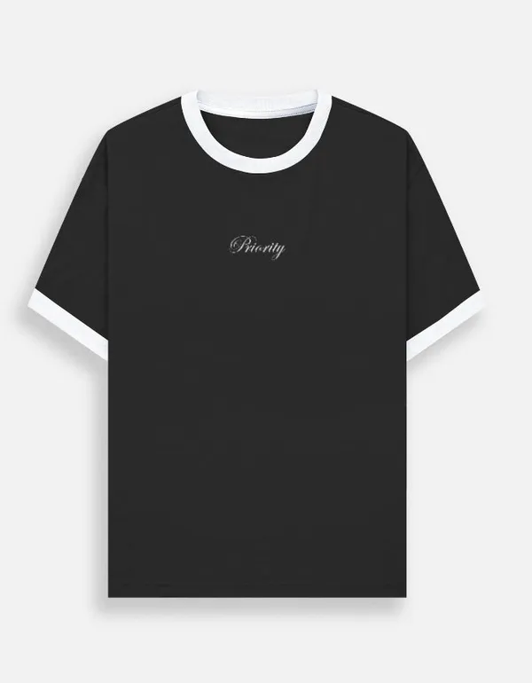 White_And_Black_Cotton_Ringer_T-Shirt_For_Men