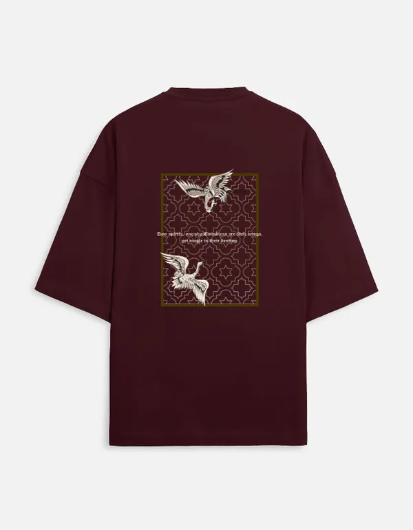 Maroon_90%Cotton_10%_Poly_Oversized_T-Shirt_For_Unisex