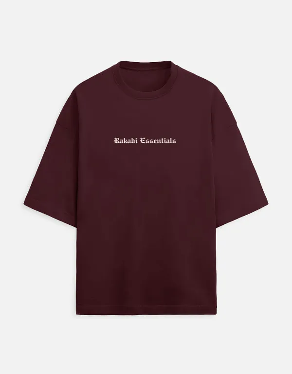 Maroon_90%Cotton_10%_Poly_Oversized_T-Shirt_For_Unisex
