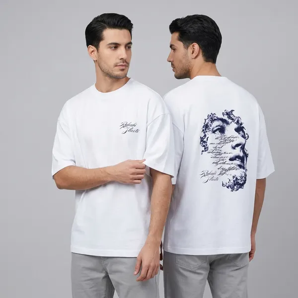 White_90%Cotton_10%_Poly_Oversized_T-Shirt_For_Unisex
