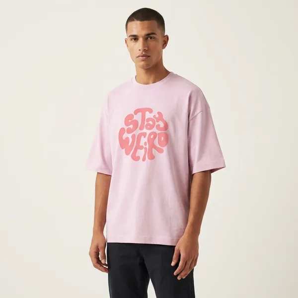 Light_Baby_Pink_90%Cotton_10%_Poly_Oversized_T-Shirt_For_Unisex
