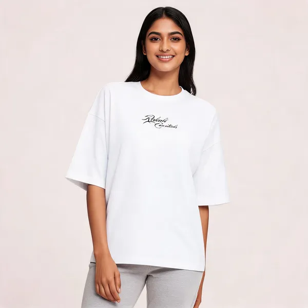 White_90%Cotton_10%_Poly_Oversized_T-Shirt_For_Unisex
