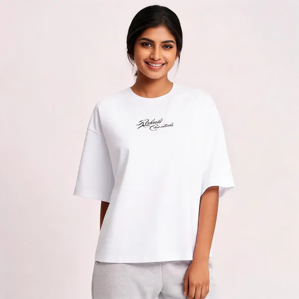 White_90%Cotton_10%_Poly_Oversized_T-Shirt_For_Unisex