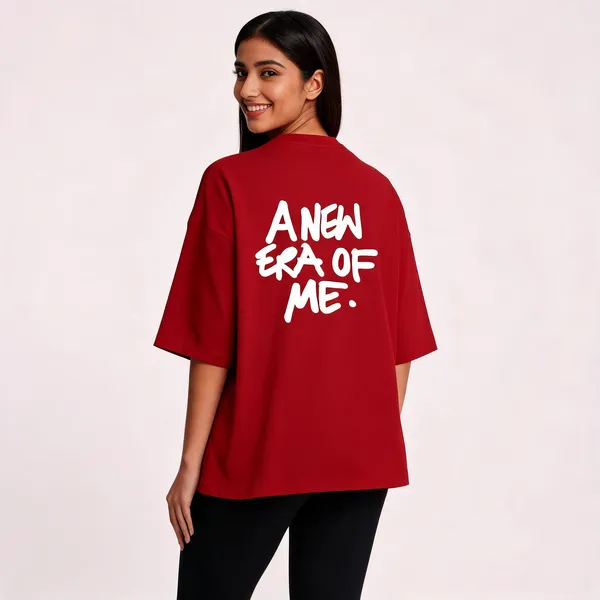Red_90%Cotton_10%_Poly_Oversized_T-Shirt_For_Unisex