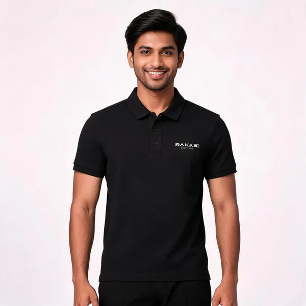 Black_Cotton_Polo_T-Shirt_For_Men