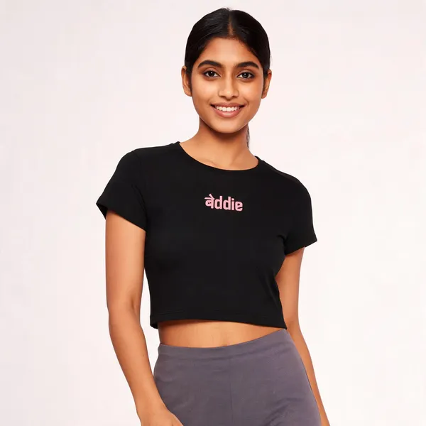 Black_Cotton_Crop_T-Shirt_For_Women