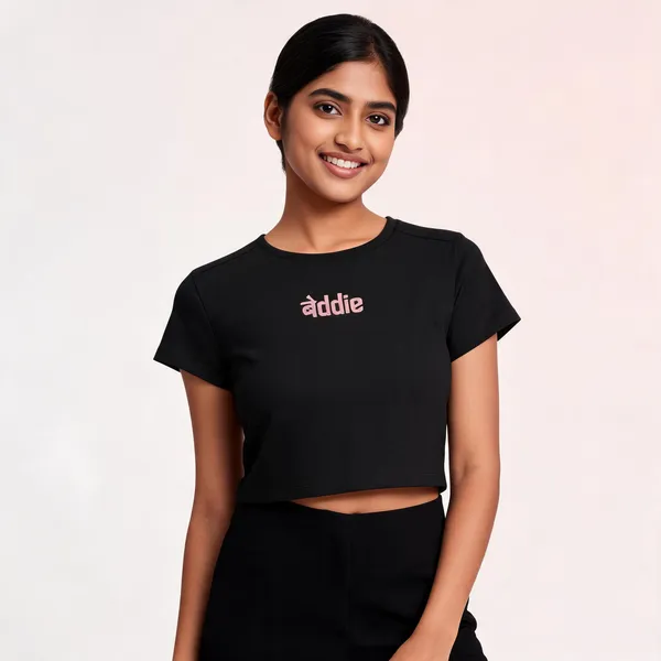 Black_Cotton_Crop_T-Shirt_For_Women