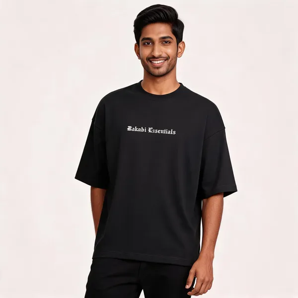 Black_90%Cotton_10%_Poly_Oversized_T-Shirt_For_Unisex