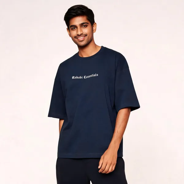 Navy_Blue_90%Cotton_10%_Poly_Oversized_T-Shirt_For_Men