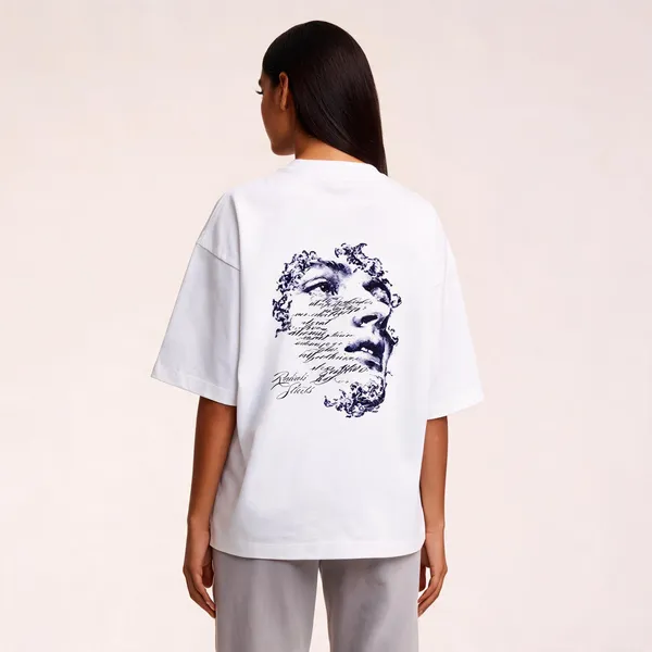 White_90%Cotton_10%_Poly_Oversized_T-Shirt_For_Unisex