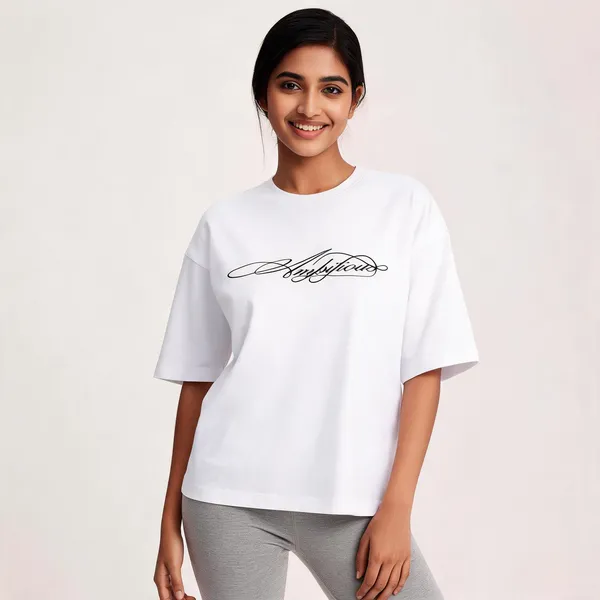 White_90%Cotton_10%_Poly_Oversized_T-Shirt_For_Unisex