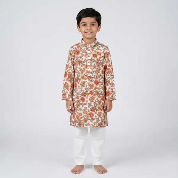 Off_White_Cotton_Casual_Kurta_For_Boys