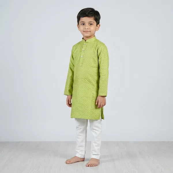 Green_Cotton_Festive_Kurta_For_Boys