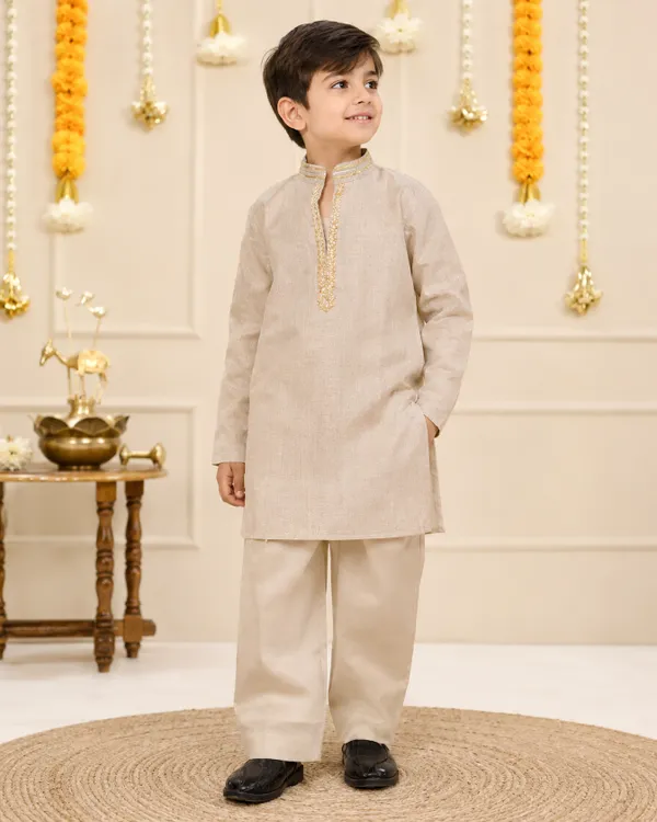 Classy_golden_kurta_for_little_boys