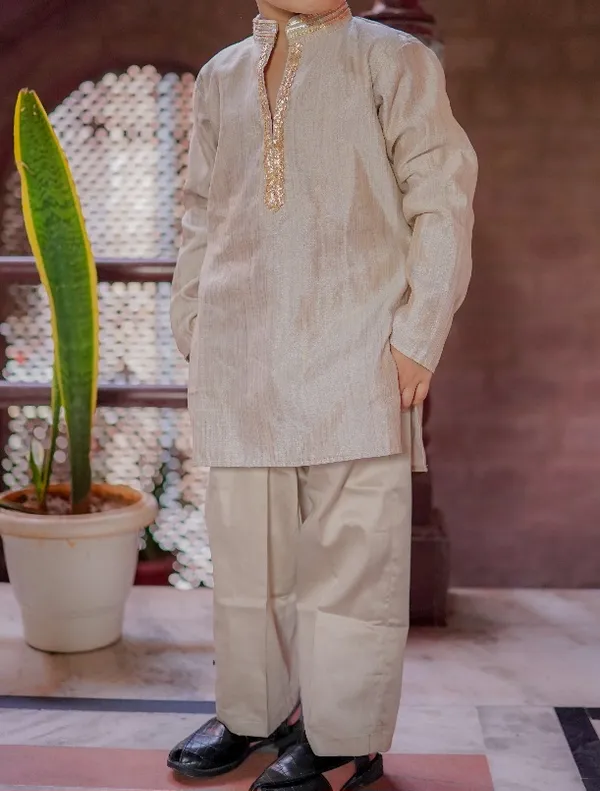 Classy_golden_kurta_for_little_boys