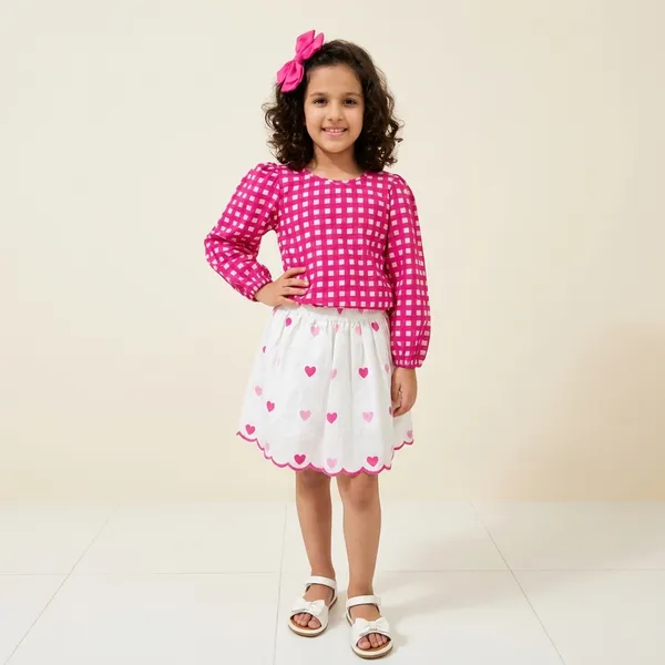 Cute_Pink_Heart_Print_Skirt_Set_For_Little_Divas
