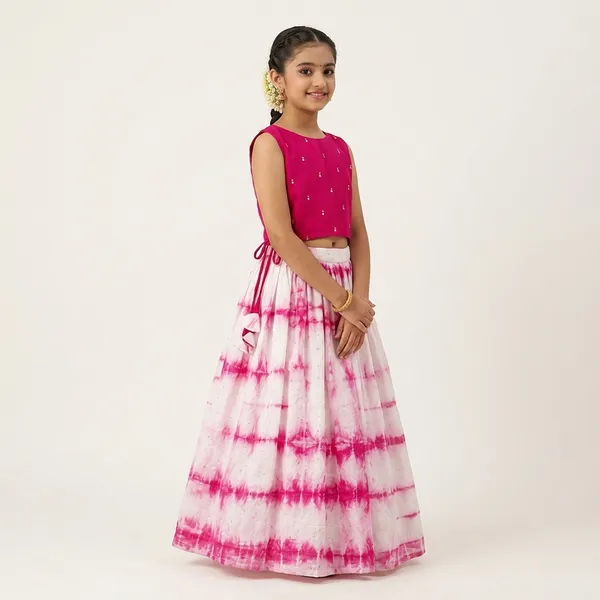 Pink_Tie_And_Dye_Chinnon_Lehenga_For_Girls
